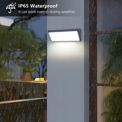 Brilagi - LED vonkajšie nástenné svietidlo so senzorom TRIANGLE LED/42W/230V 45 cm antracit IP65