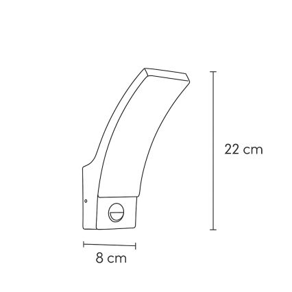 Brilagi - LED Vonkajšie nástenné svietidlo so senzorom ARCELO LED/9W/230V IP44