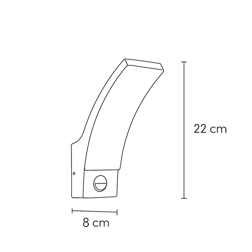 Brilagi - LED Vonkajšie nástenné svietidlo so senzorom ARCELO LED/9W/230V IP44