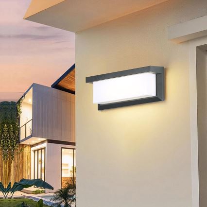 Brilagi - LED Vonkajšie nástenné svietidlo so senzorom BRICKY LED/12W/230V antracit IP54