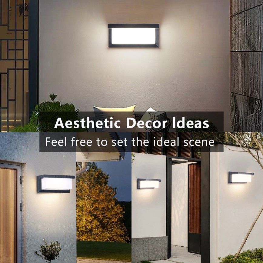 Brilagi - LED Vonkajšie nástenné svietidlo so senzorom BRICKY LED/12W/230V antracit IP54