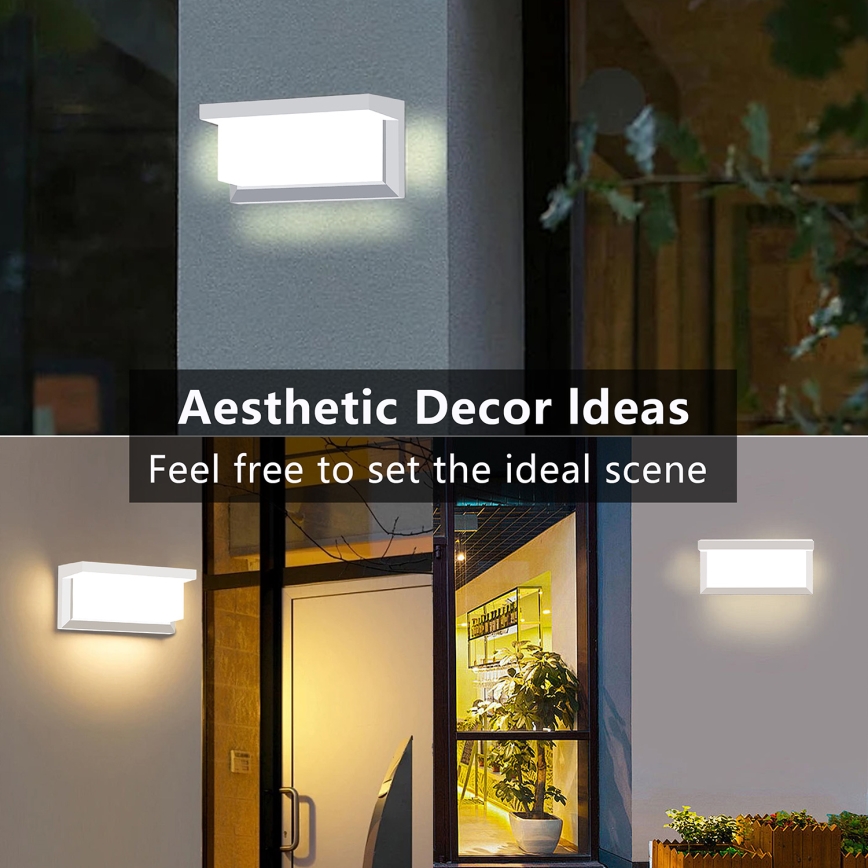 Brilagi - LED Vonkajšie nástenné svietidlo so senzorom BRICKY LED/12W/230V biela IP54
