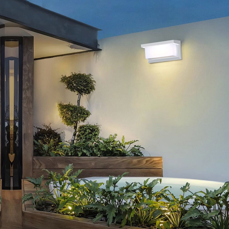 Brilagi - LED Vonkajšie nástenné svietidlo so senzorom BRICKY LED/12W/230V biela IP54