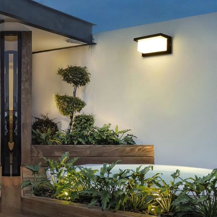 Brilagi - LED Vonkajšie nástenné svietidlo so senzorom BRICKY LED/12W/230V čierna IP54