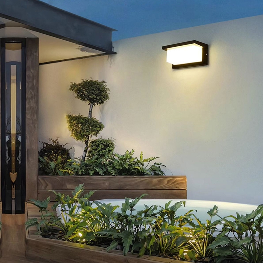 Brilagi - LED Vonkajšie nástenné svietidlo so senzorom BRICKY LED/12W/230V čierna IP54