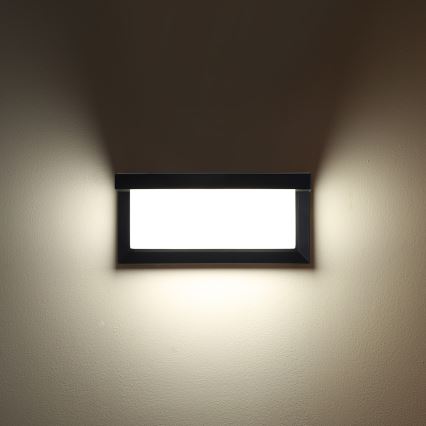 Brilagi - LED Vonkajšie nástenné svietidlo so senzorom BRICKY LED/12W/230V čierna IP54