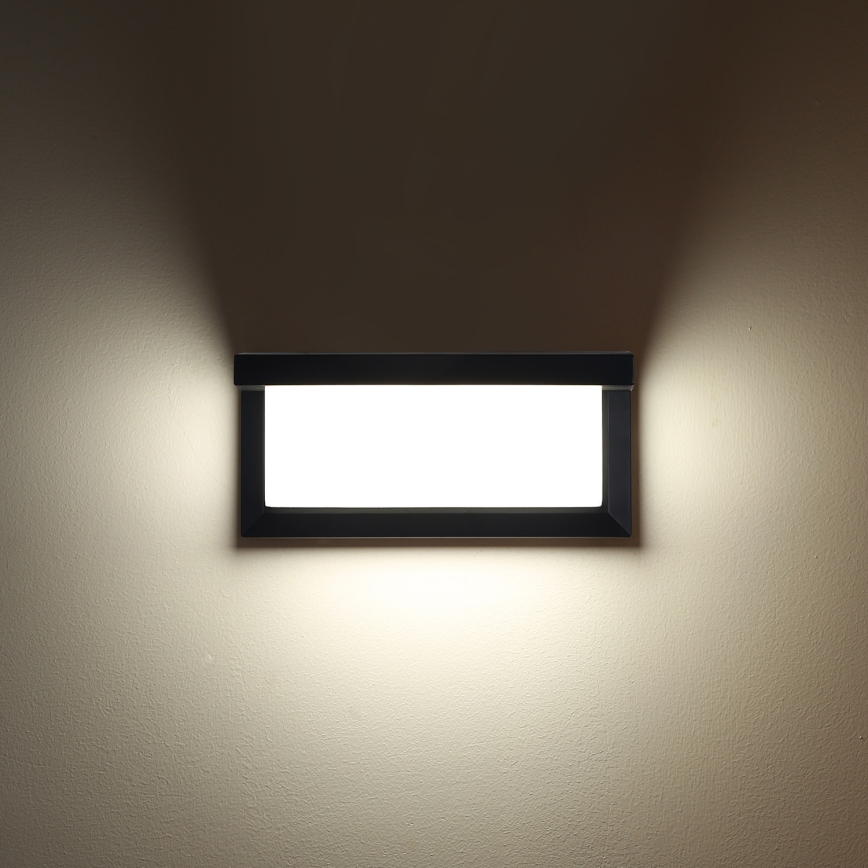 Brilagi - LED Vonkajšie nástenné svietidlo so senzorom BRICKY LED/12W/230V čierna IP54