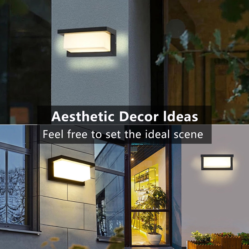 Brilagi - LED Vonkajšie nástenné svietidlo so senzorom BRICKY LED/12W/230V čierna IP54