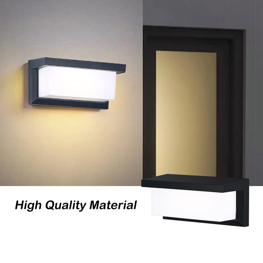 Brilagi - LED Vonkajšie nástenné svietidlo so senzorom BRICKY LED/12W/230V čierna IP54