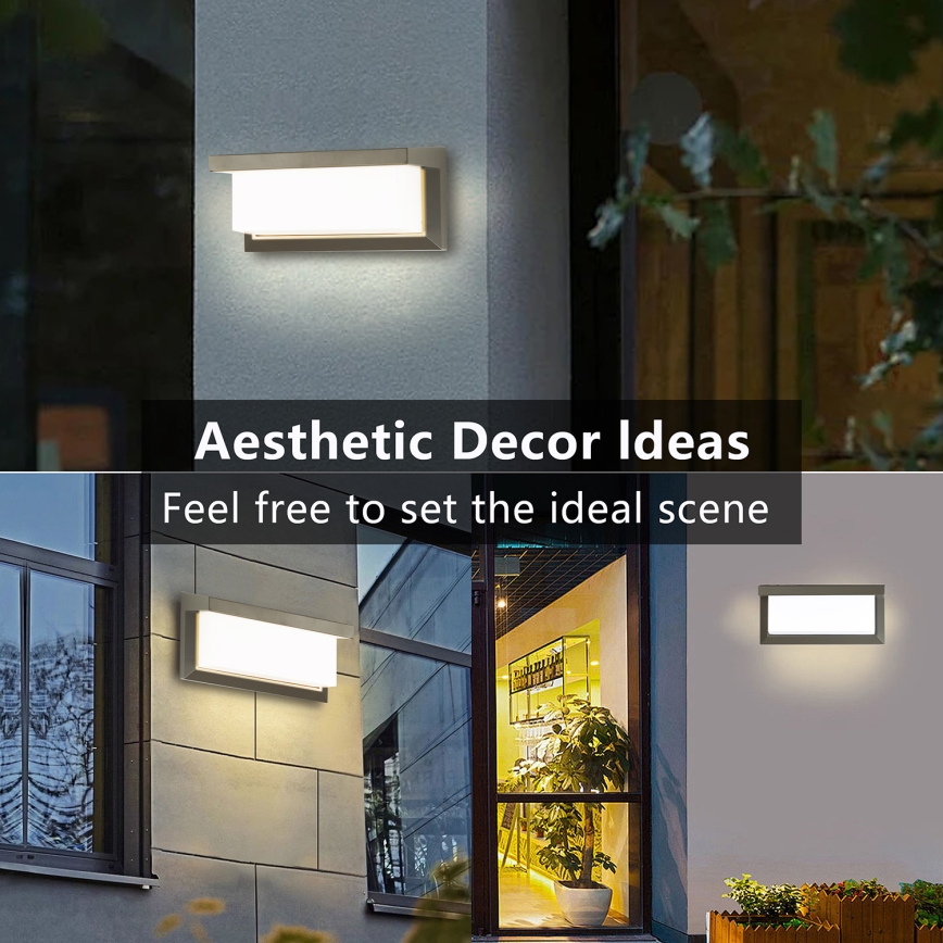 Brilagi - LED Vonkajšie nástenné svietidlo so senzorom BRICKY LED/12W/230V šedá IP54