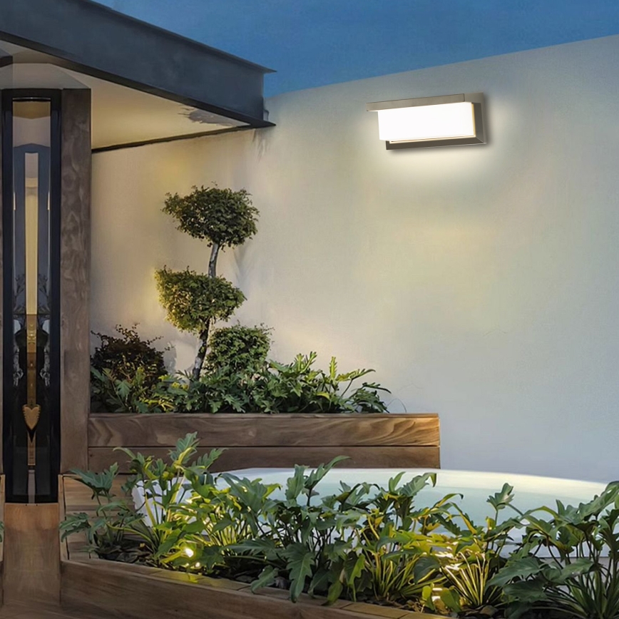 Brilagi - LED Vonkajšie nástenné svietidlo so senzorom BRICKY LED/12W/230V šedá IP54
