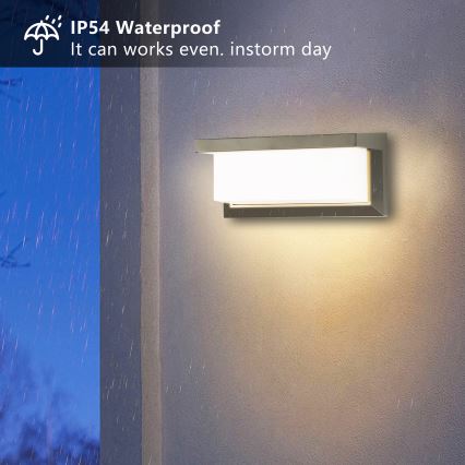 Brilagi - LED Vonkajšie nástenné svietidlo so senzorom BRICKY LED/12W/230V šedá IP54