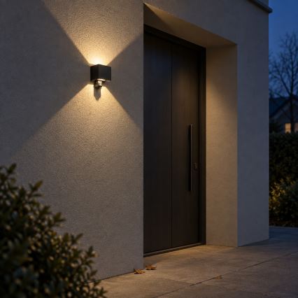 BRILAGI - LED vonkajšie nástenné svietidlo so senzorom CUBE LED/6W/230V čierne IP65