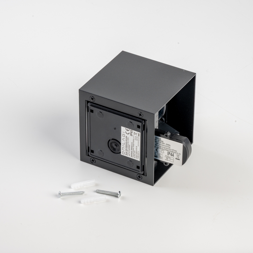 BRILAGI - LED vonkajšie nástenné svietidlo so senzorom CUBE LED/6W/230V čierne IP65