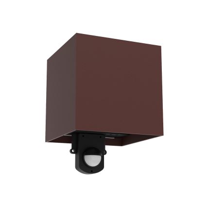 Brilagi - LED vonkajšie nástenné svietidlo so senzorom CUBE LED/6W/230V hnedé IP65