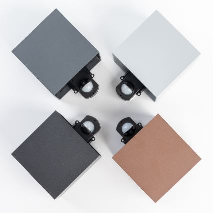 BRILAGI - LED vonkajšie nástenné svietidlo so senzorom CUBE LED/6W/230V šedé IP65