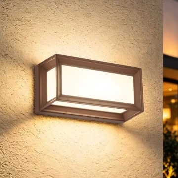Brilagi - LED Vonkajšie nástenné svietidlo so senzorom PARKER LED/12W/230V hnedé IP44