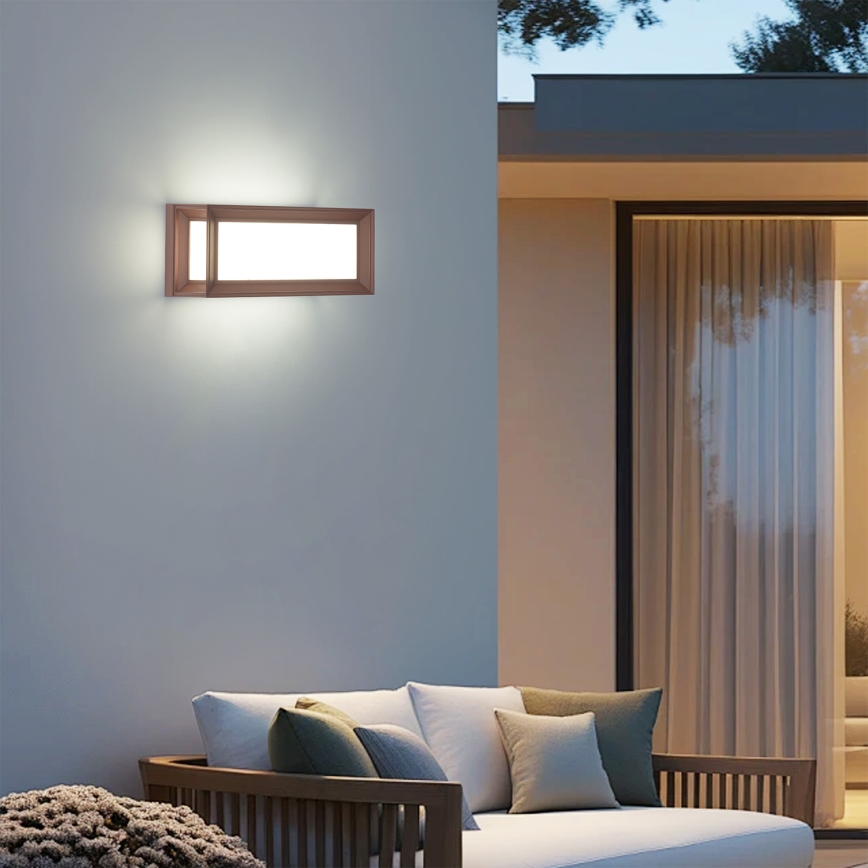 Brilagi - LED Vonkajšie nástenné svietidlo so senzorom PARKER LED/12W/230V hnedé IP44