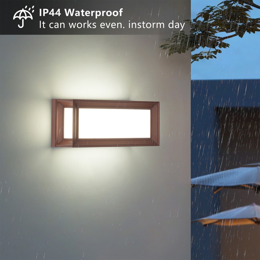 Brilagi - LED Vonkajšie nástenné svietidlo so senzorom PARKER LED/12W/230V hnedé IP44