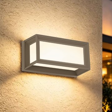 Brilagi - LED vonkajšie nástenné svietidlo so senzorom PARKER LED/12W/230V sivé IP44
