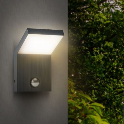 Brilagi - LED vonkajšie nástenné svietidlo so senzorom RIANO LED/8W/230V antracit IP65