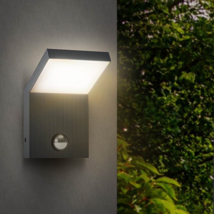 Brilagi - LED vonkajšie nástenné svietidlo so senzorom RIANO LED/8W/230V antracit IP65