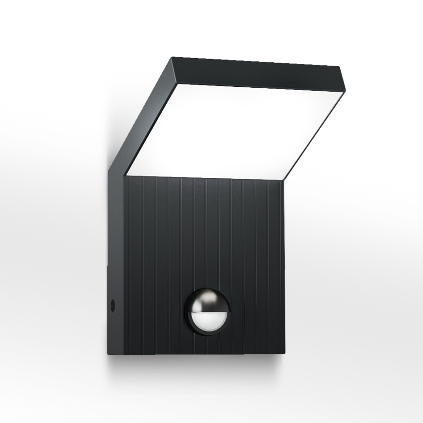 Brilagi - LED vonkajšie nástenné svietidlo so senzorom RIANO LED/8W/230V antracit IP65