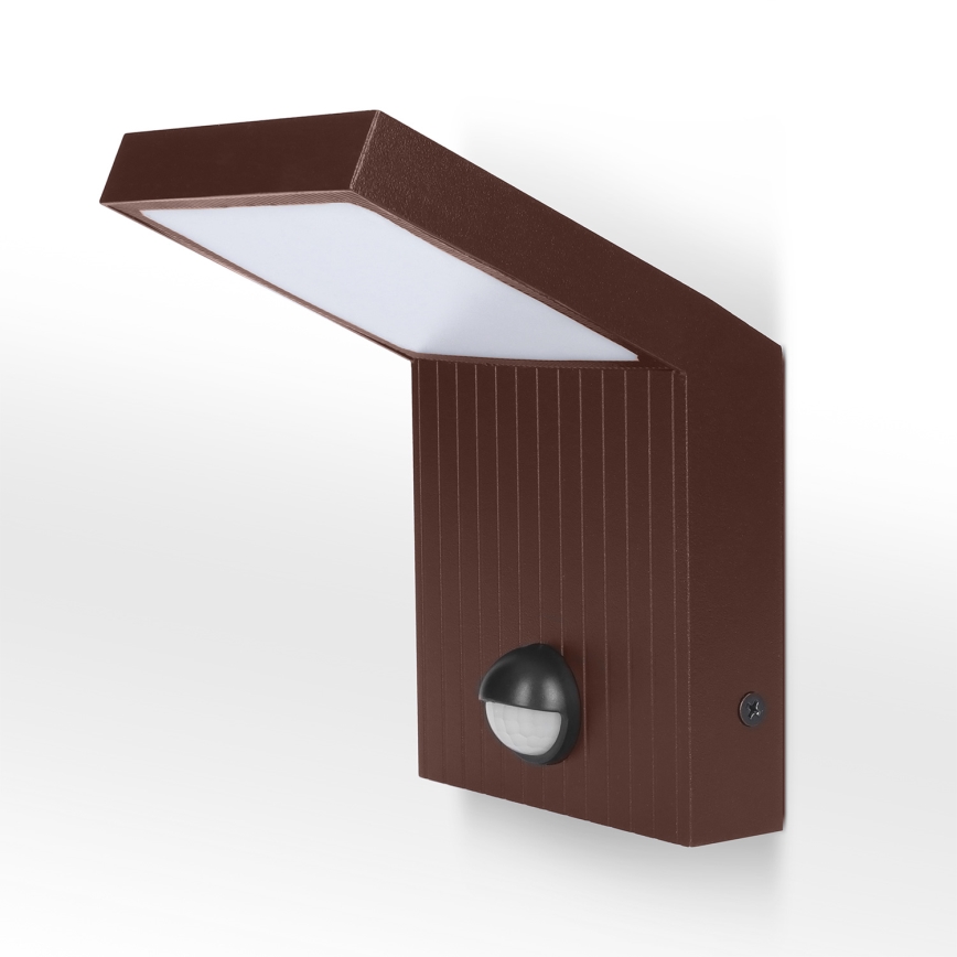 BRILAGI - LED vonkajšie nástenné svietidlo s čidlom RIANO LED/8W/230V hnedé IP65