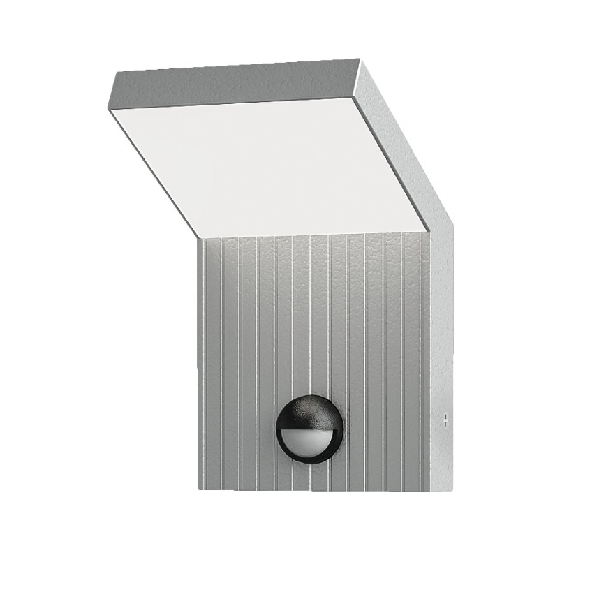 Brilagi - LED vonkajšie nástenné svietidlo so senzorom RIANO LED/8W/230V strieborné IP65