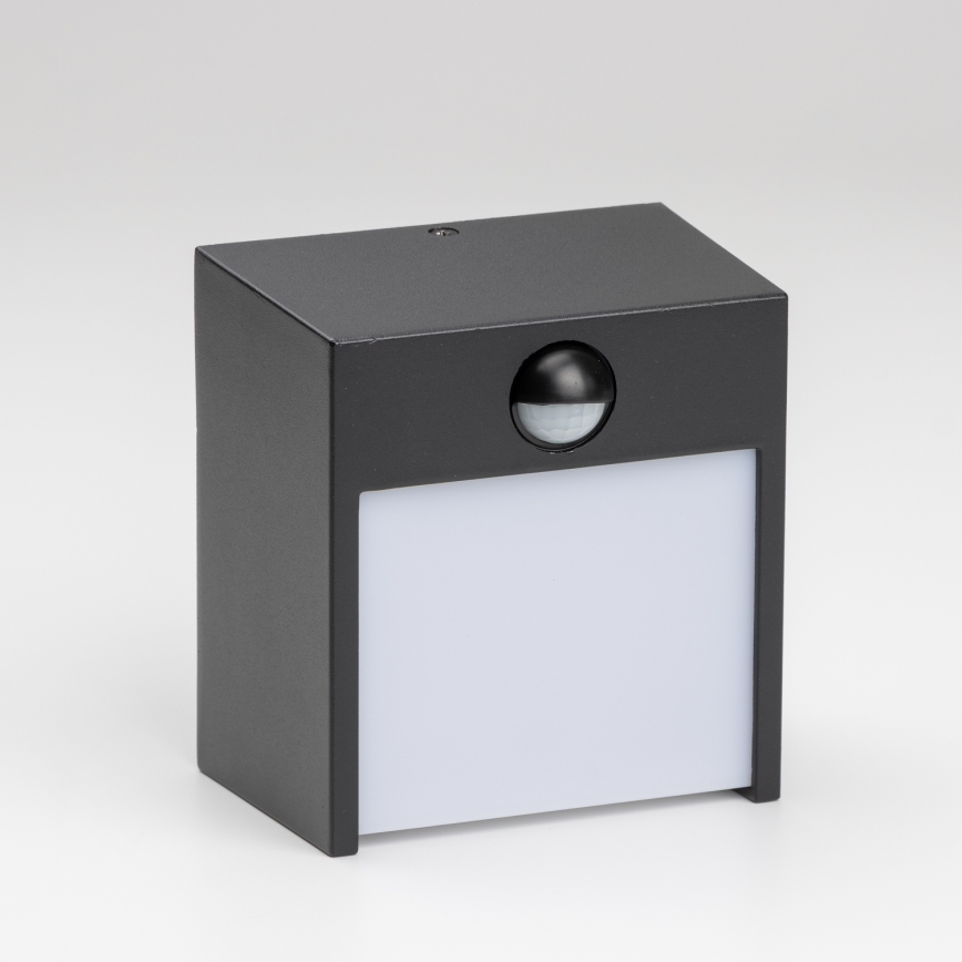 Brilagi - LED Vonkajšie nástenné svietidlo so senzorom TERNI LED/12W/230V čierna IP44
