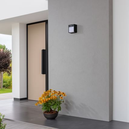 Brilagi - LED Vonkajšie nástenné svietidlo so senzorom TERNI LED/12W/230V čierna IP44