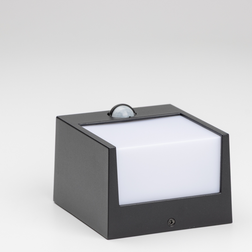 Brilagi - LED Vonkajšie nástenné svietidlo so senzorom TERNI LED/12W/230V čierna IP44