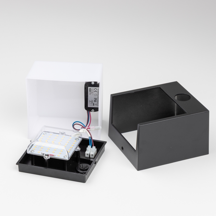 Brilagi - LED Vonkajšie nástenné svietidlo so senzorom TERNI LED/12W/230V čierna IP44