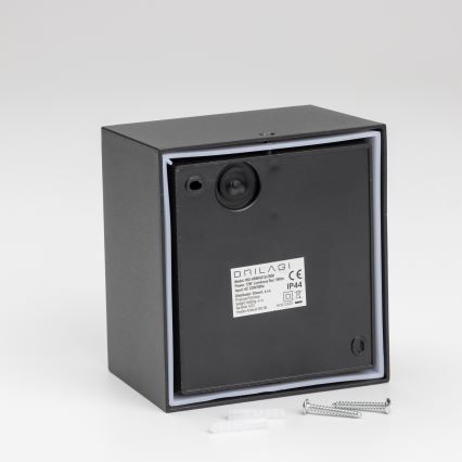 Brilagi - LED Vonkajšie nástenné svietidlo so senzorom TERNI LED/12W/230V čierna IP44