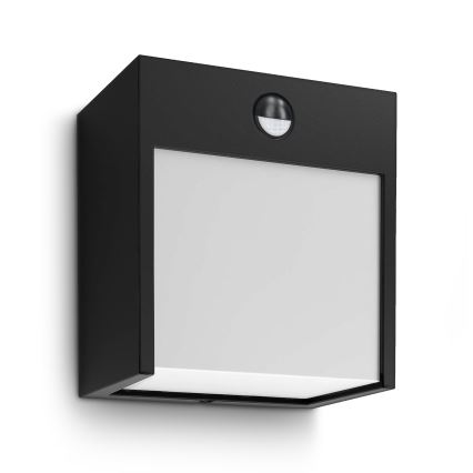 Brilagi - LED Vonkajšie nástenné svietidlo so senzorom TERNI LED/12W/230V čierna IP44