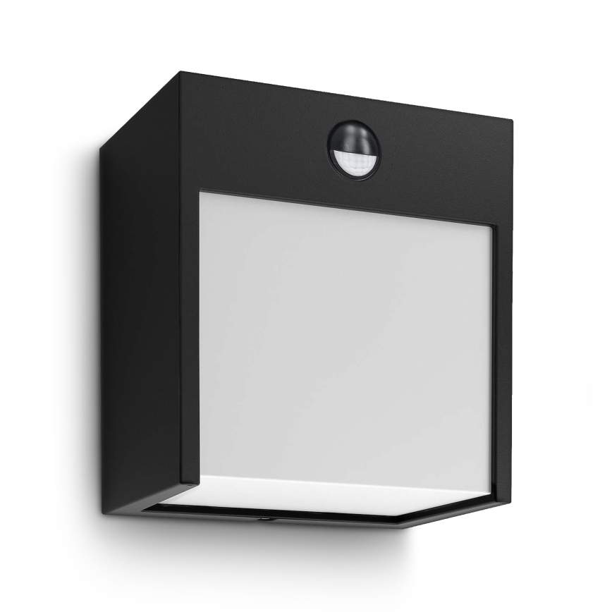Brilagi - LED Vonkajšie nástenné svietidlo so senzorom TERNI LED/12W/230V čierna IP44