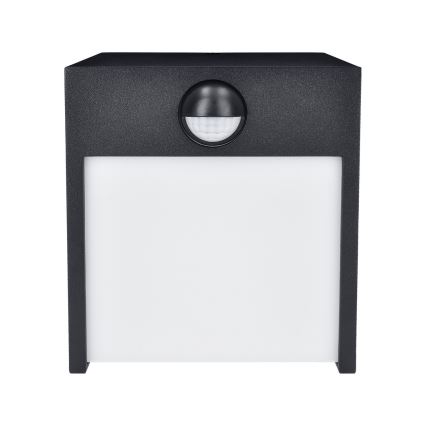 Brilagi - LED Vonkajšie nástenné svietidlo so senzorom TERNI LED/12W/230V čierna IP44