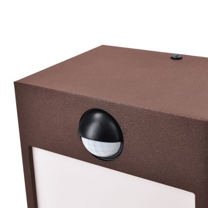 Brilagi - LED vonkajšie nástenné svietidlo so senzorom TERNI LED/12W/230V hnedé IP44