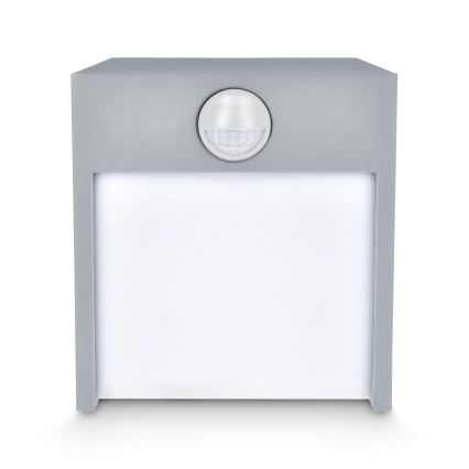 Brilagi - LED Vonkajšie nástenné svietidlo so senzorom TERNI LED/12W/230V šedá IP44