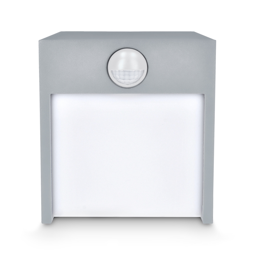 Brilagi - LED Vonkajšie nástenné svietidlo so senzorom TERNI LED/12W/230V šedá IP44