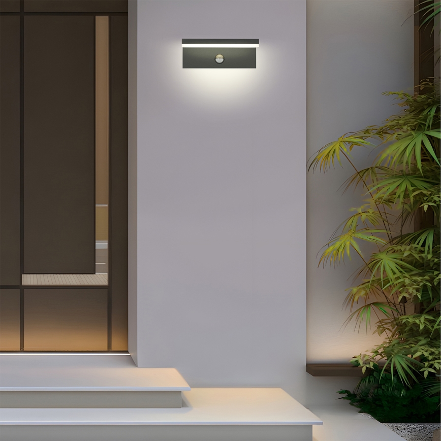 Brilagi - LED vonkajšie nástenné svietidlo so snímačom pohybu TESSI LED/10W/230V antracitové IP54
