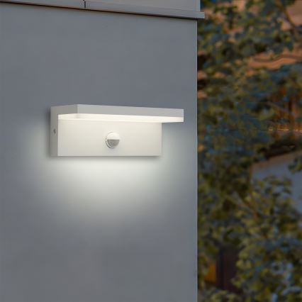 Brilagi - LED vonkajšie nástenné svietidlo s pohybovým senzorom TESSI LED/10W/230V biela IP54
