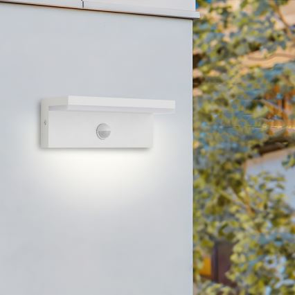 Brilagi - LED vonkajšie nástenné svietidlo s pohybovým senzorom TESSI LED/10W/230V biela IP54