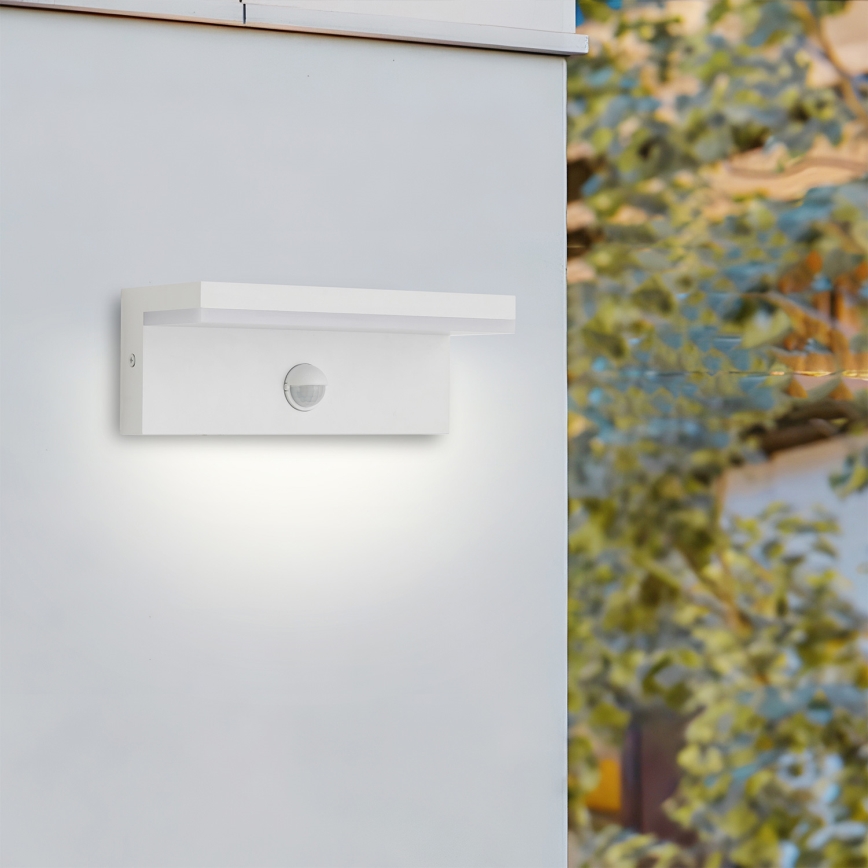 Brilagi - LED vonkajšie nástenné svietidlo s pohybovým senzorom TESSI LED/10W/230V biela IP54