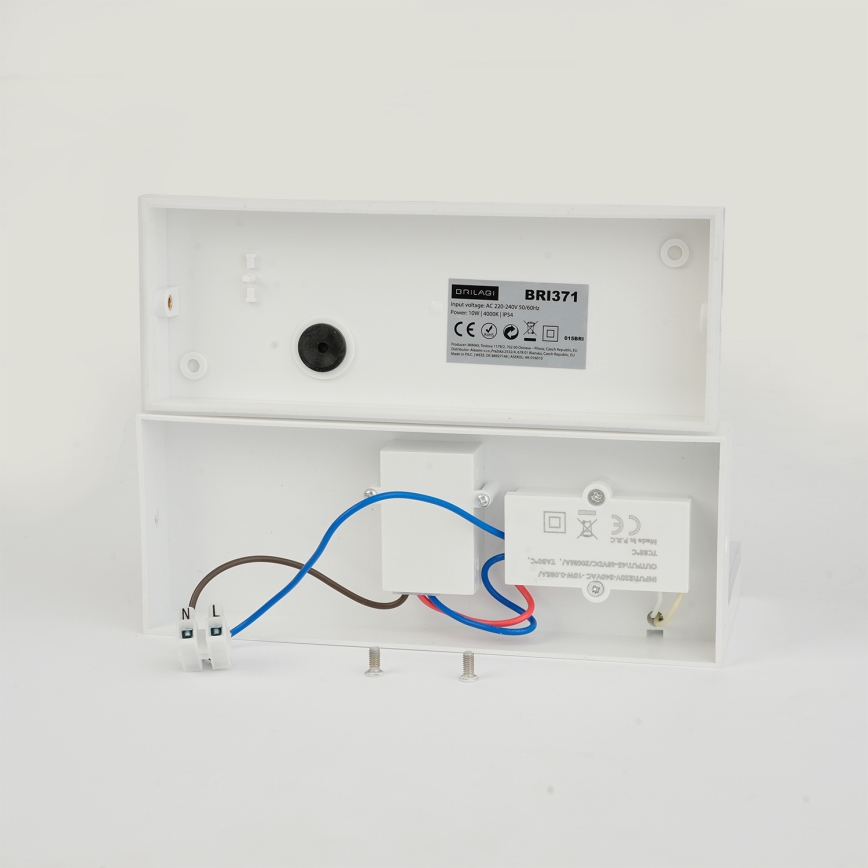 Brilagi - LED vonkajšie nástenné svietidlo s pohybovým senzorom TESSI LED/10W/230V biela IP54