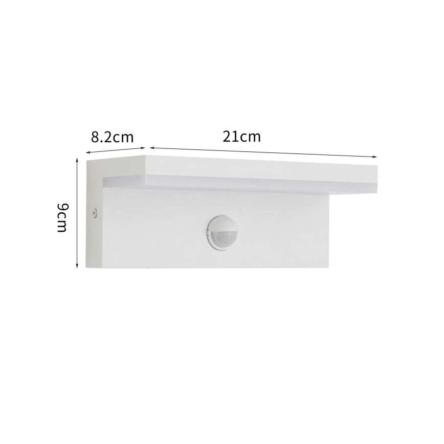 Brilagi - LED vonkajšie nástenné svietidlo s pohybovým senzorom TESSI LED/10W/230V biela IP54