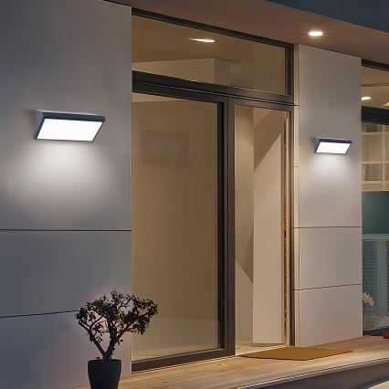 Brilagi - LED Vonkajšie nástenné svietidlo so senzorom TRIANGLE LED/20W/230V antracit IP65