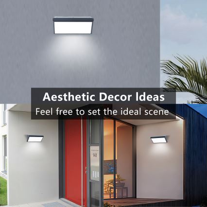 Brilagi - LED vonkajšie nástenné svietidlo so snímačom TRIANGLE LED/20W/230V antracit IP65