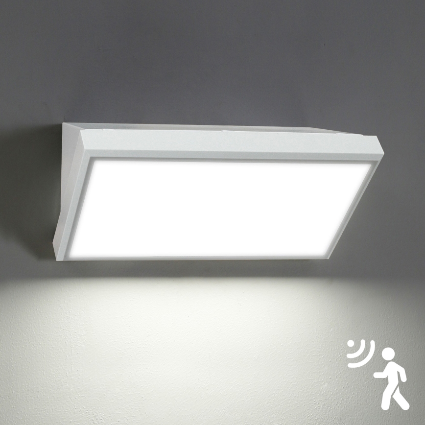 Brilagi - LED Vonkajšie nástenné svietidlo so senzorom TRIANGLE LED/20W/230V biela IP65