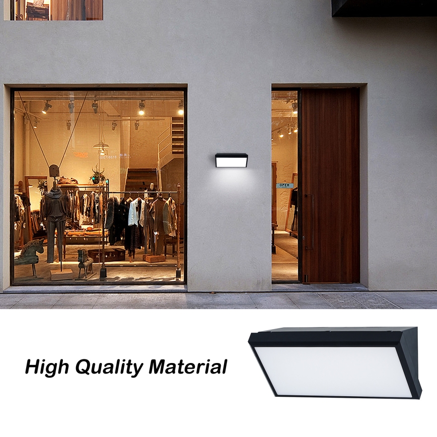 Brilagi - Vonkajšie nástenné LED svietidlo so senzorom TRIANGLE LED/20W/230V, čierne, IP65